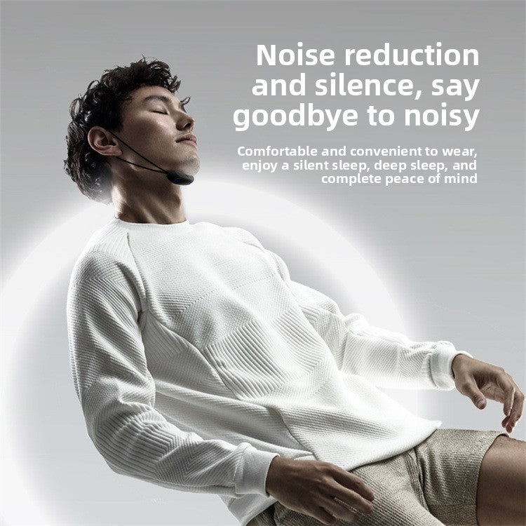 Black Smart Anti-Snoring Device - TENS Pulse Snore Stopper for Quieter Sleep