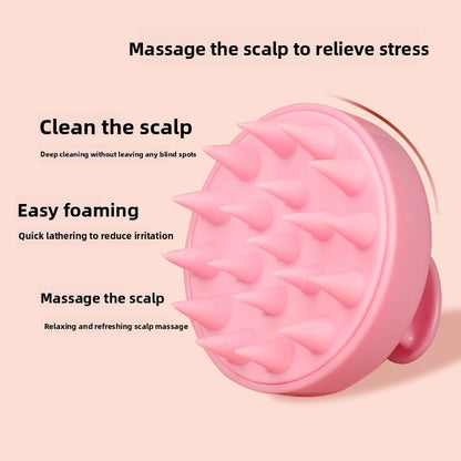 5-Pcs Pink Soft Scalp Massager Shampoo Brush with Detachable Bristles Handheld Hair Scrubber for Deep Cleaning and Head Massage