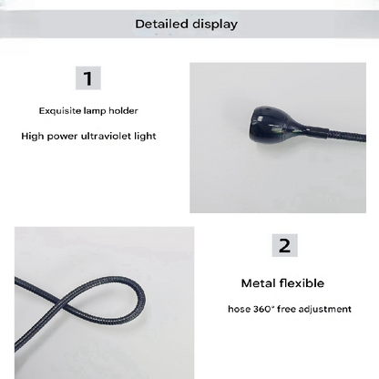 White 3W UV LED Gel Nail Curing Lamp Clip On Flexible Gooseneck Light 4 Brightness Levels for Gel Polish and Resin Curing