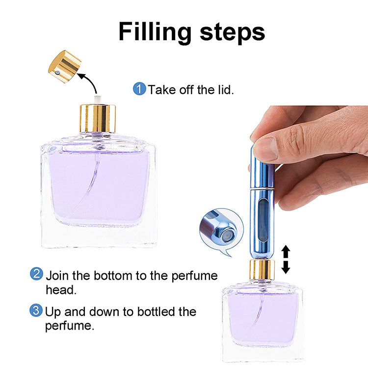 5-Pcs Green 5ml Refillable Perfume Atomizer Portable Bottom Fill Travel Spray Bottle for Fragrance and Aftershave Australian Travel Essential