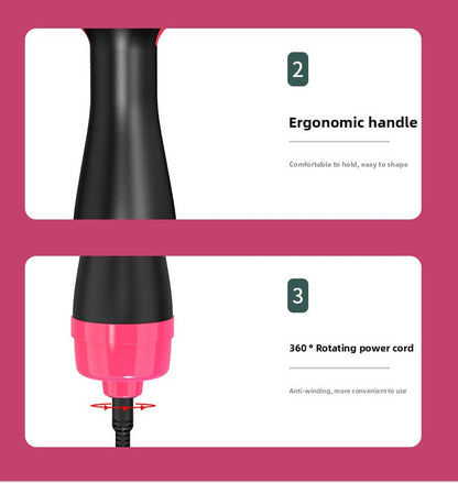 3-in-1 Hot Air Brush & Volumiser Hair Dryer Styler 1000W Ceramic Negative Ion Blowout Brush for Straightening and Curling Purple AU Plug