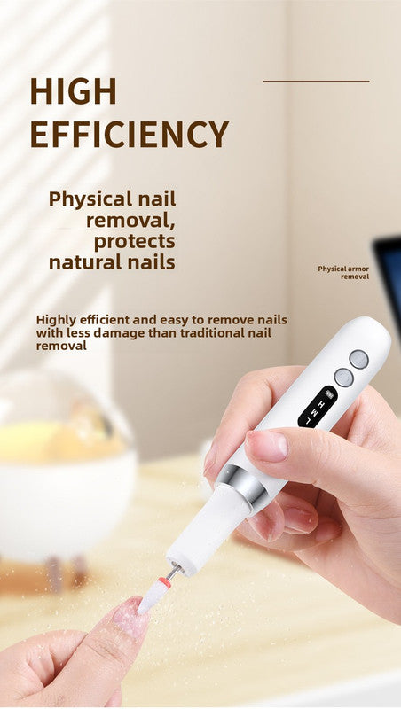 Electric Nail Drill Machine Cordless Portable E-File Kit with Charging Base LED Display 3 Speeds 15000RPM for Gel Polish Acrylic Removal Manicure Pedicure Home White