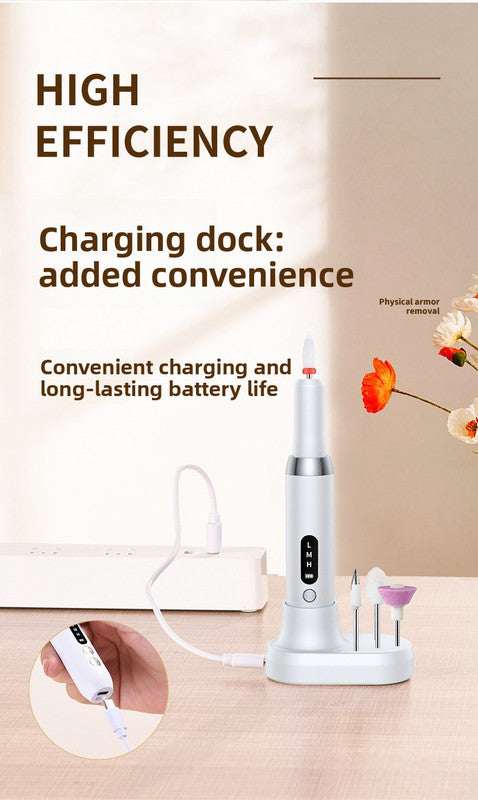 Electric Nail Drill Machine Cordless Portable E-File Kit with Charging Base LED Display 3 Speeds 15000RPM for Gel Polish Acrylic Removal Manicure Pedicure Home Pink