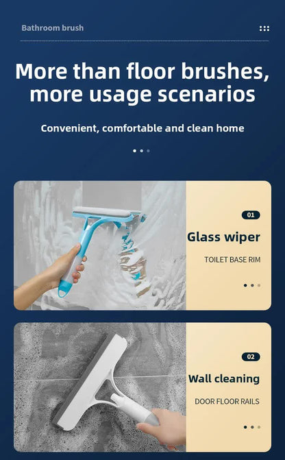 Yellow 3-in-1 Window Squeegee with Built-in Spray Bottle - Dual Sided Sponge Glass Cleaner - Streak Free Tool for Shower Screens, Mirrors & Car Windows