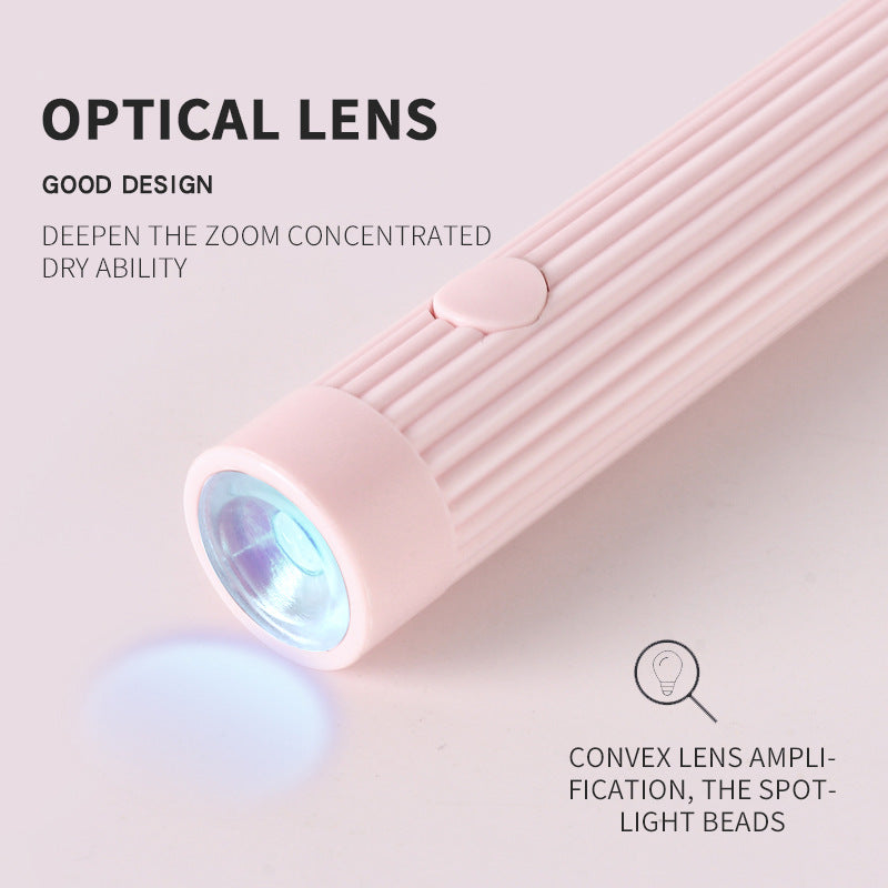 Blue Mini Handheld LED/UV Manicure Light with Digital Display - Portable One-Finger Curing Pen