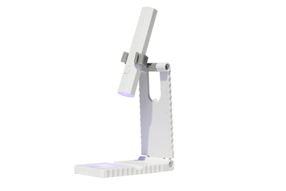 White Mini Handheld LED/UV Manicure Light with Digital Display & Fixed Stand - Portable One-Finger Curing Pen