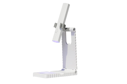 White portable one-finger UV/LED manicure light with fixed stand