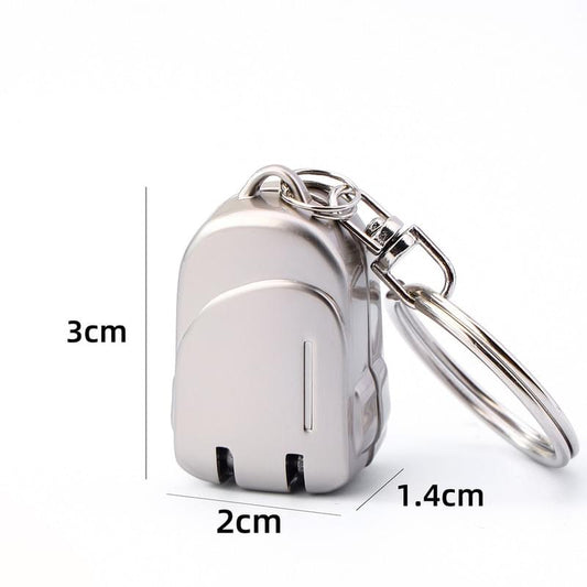 Compact folding nail clippers keychain case, metallic silver with stainless blades