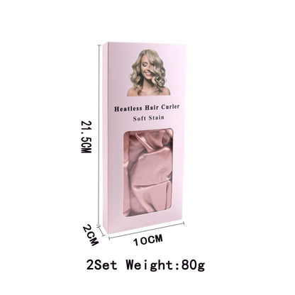 khaki Heatless Hair Curler Set with Satin Ribbon and Sleep Caps for Overnight Big Waves Easy Damage-Free Styling Solution for Local Women Professional Kit