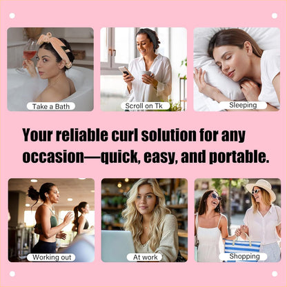 Purple Heatless Hair Curler Set with Bowtie Ribbon for Natural Big Waves Damage-Free Overnight Hair Styling Essential for Your Local Modern Lifestyle