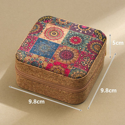 Brown Flower Sea Style Portable Sewing Kit – Compact Travel Set with Needles, Thread, Scissors, Thimble, and Pin Cushion for Home, Dorm, or Emergency Repairs