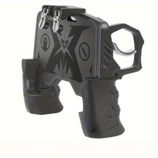 Black mobile game controller with L/R shoulder triggers and textured ergonomic grip