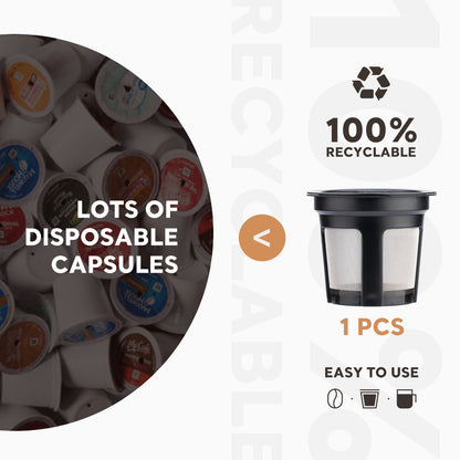 Reusable K-Cup Coffee Pod Filter for Ninja Dual Brew Coffee Makers Triple Hole Capsule Shell UA2227