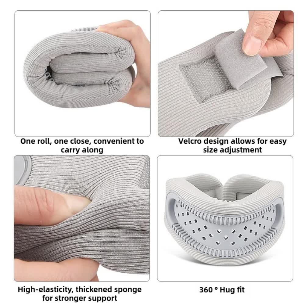 Pink Adjustable Silicone Neck Brace with High-Elastic Memory Foam & V-Shape - Prevent Forward Head Tilt and Posture Correction