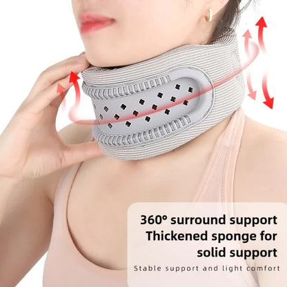 Grey Adjustable Silicone Neck Brace with High-Elastic Memory Foam & V-Shape - Prevent Forward Head Tilt and Posture Correction