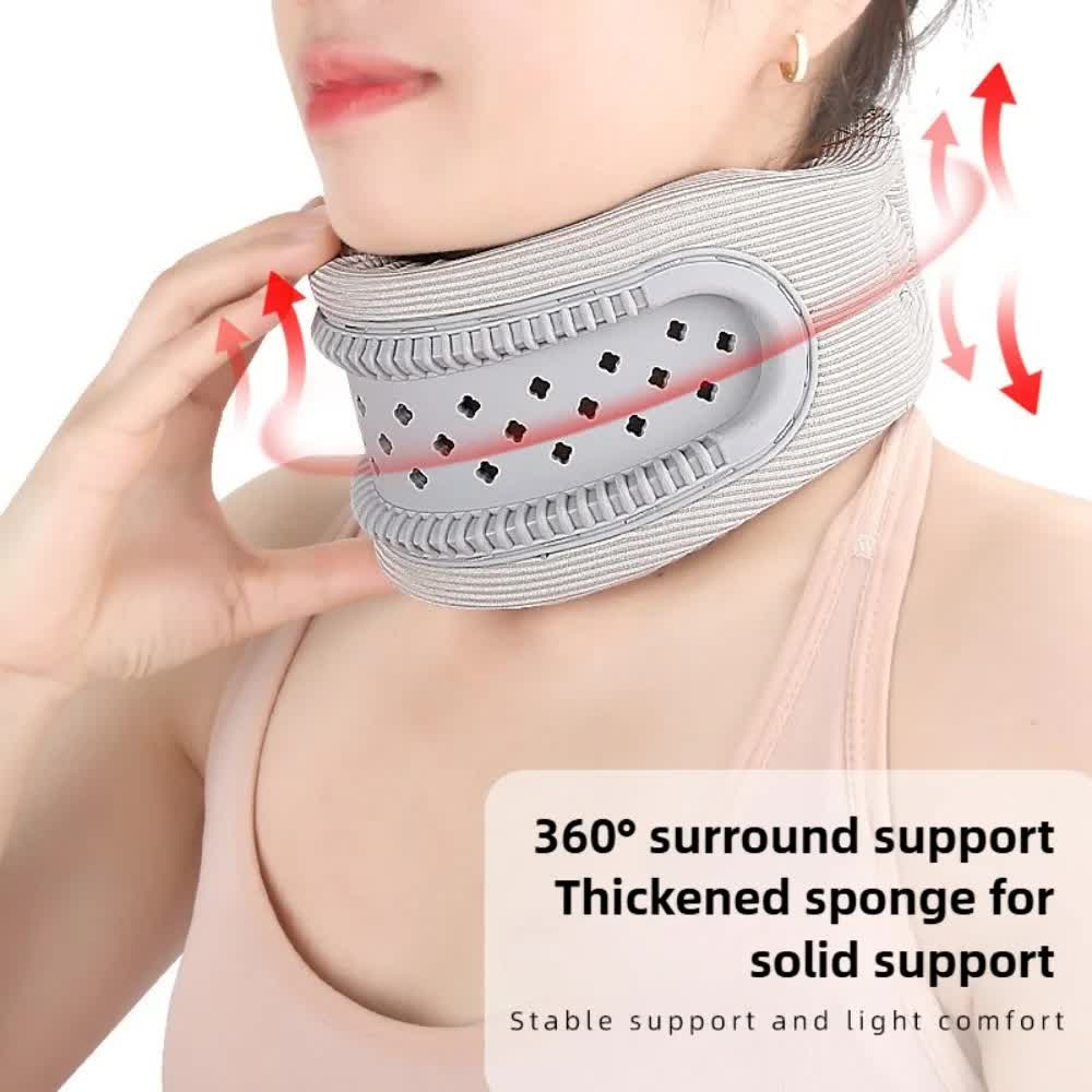 Black Adjustable Silicone Neck Brace with High-Elastic Memory Foam & V-Shape - Prevent Forward Head Tilt and Posture Correction