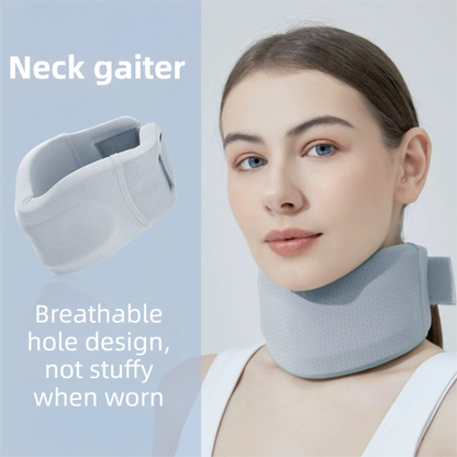 Light Green Adjustable Cooling Jelly Core Neck Brace with Washable Cover - 3D Hollow Cervical Collar for Posture & Forward Head Correction (L Size)