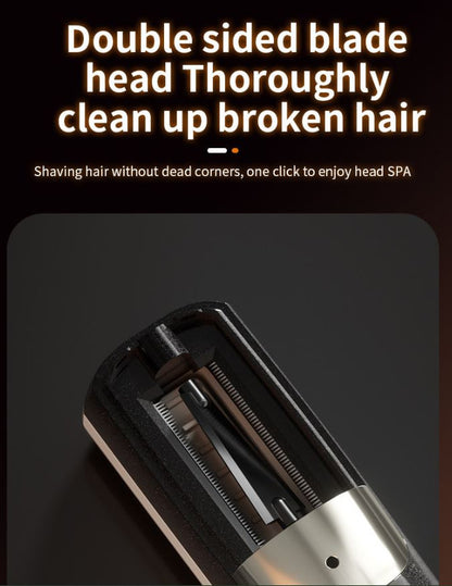 Red Cordless Automatic Split End Hair Trimmer - High-Speed Double-Sided Blade, Visible Trimming Window & Large Opening