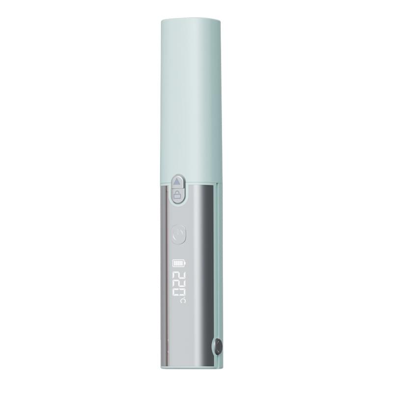 Light mint cordless 2-in-1 hair styler handle with control panel and brush head