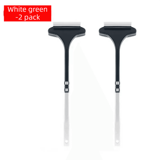 2-pack window screen brush and squeegee with long handle, dark green and white