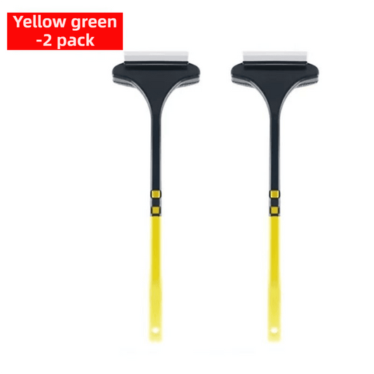 Window screen squeegee brush, dark handle and yellow-green grip, 2-pack