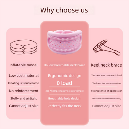 Blue Hollow Neck Support Brace – Ergonomic Cervical Collar with Breathable Design for Posture Correction and Daily Use