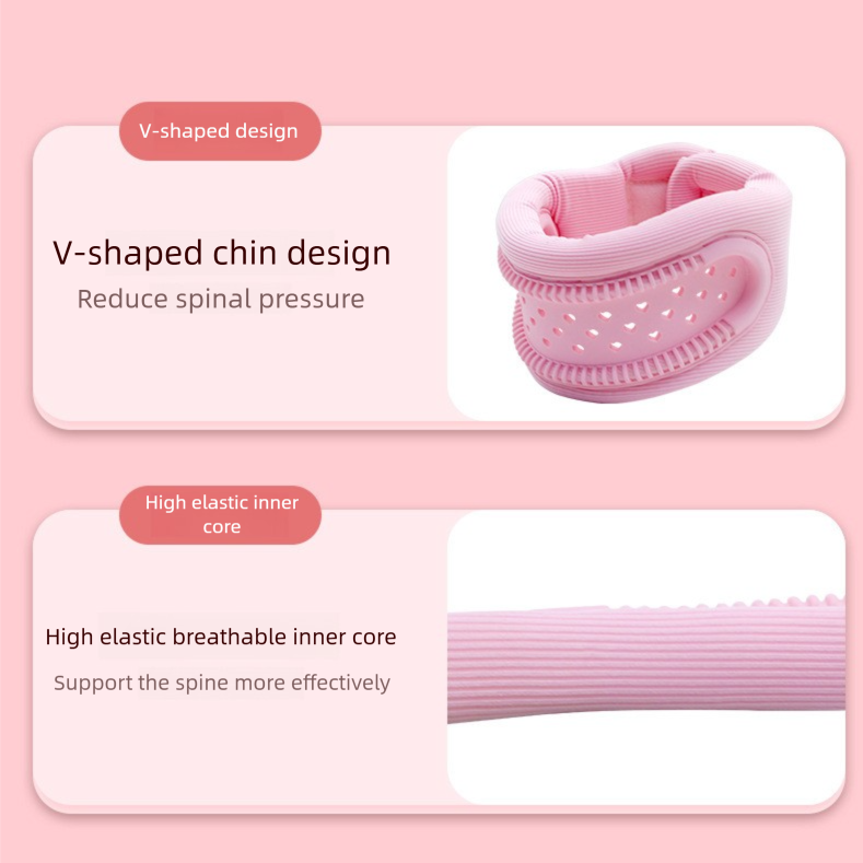 Black Hollow Neck Support Brace – Ergonomic Cervical Collar with Breathable Design for Posture Correction and Daily Use