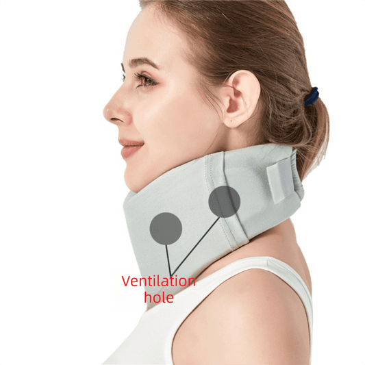 Neck support collar, light blue-green, ventilation hole detail