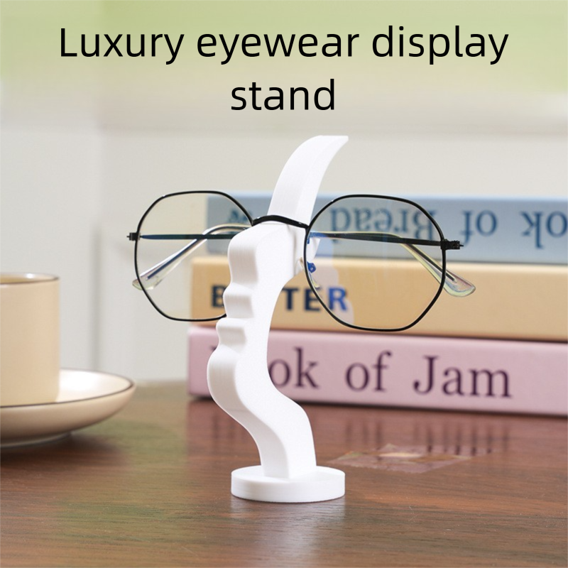 2-Pack Black Desktop Eyeglass Holder – Minimalist Design for Home or Office, Stable Display Stand with Rounded Base
