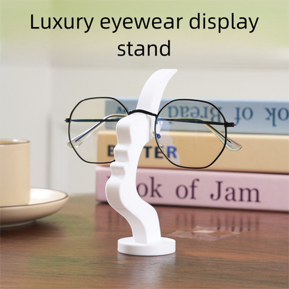 2-Pack Black Desktop Eyeglass Holder – Minimalist Design for Home or Office, Stable Display Stand with Rounded Base
