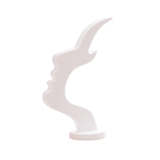 White rabbit-shaped desktop eyeglass holder with rounded base