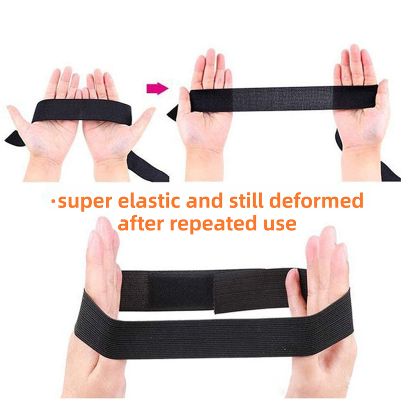 Adjustable Elastic Headband & Wig Grip Band - Comfortable and Seamless Edge Fixer for Wigs and Frontals (Black + Pink)