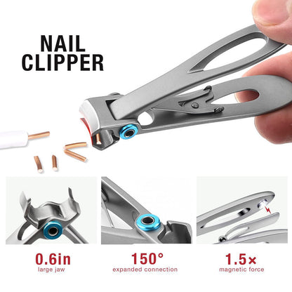 7-Piece Professional Ingrown Toenail Tool Kit - Stainless Steel Precision Pedicure Set with Red Eagle-Nose Clippers & Leather Storage Case
