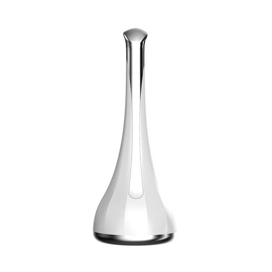 White mini ice facial tool with tapered neck and flat round base