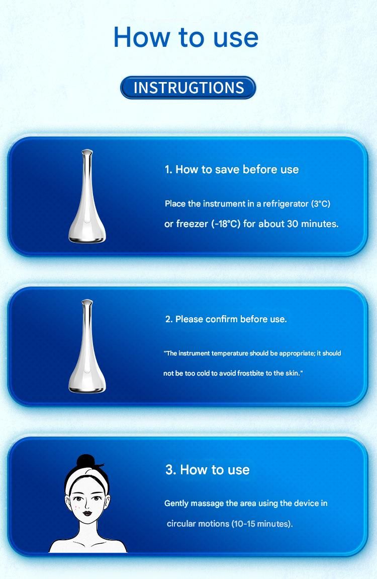 White Flat-Surface Ice  Cold Therapy Facial Tool - Mini Ice Hammer Cryo Stick for Pore Shrinking Skin Soothing Sunburn Relief - Reusable ABS+PC Cooling Massager