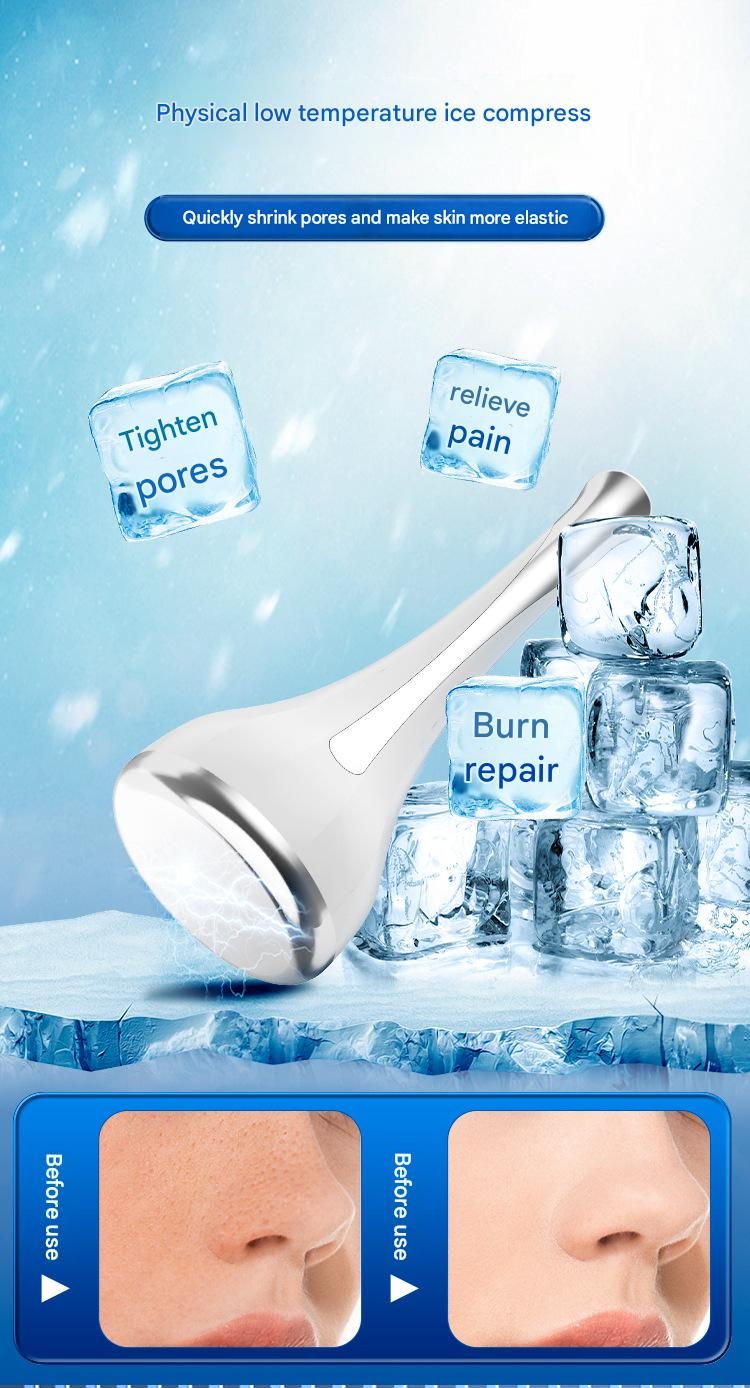 Pink Flat-Surface Ice  Cold Therapy Facial Tool - Mini Ice Hammer Cryo Stick for Pore Shrinking Skin Soothing Sunburn Relief - Reusable ABS+PC Cooling Massager