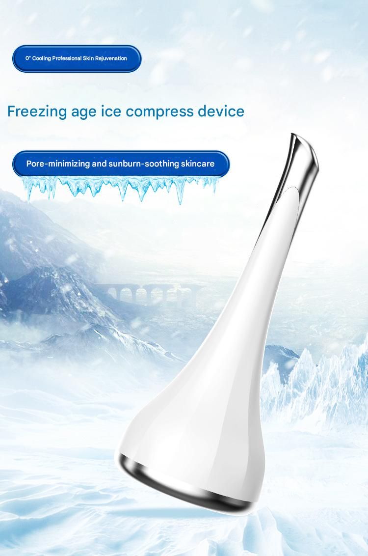 2-piece White and Pink Flat-Surface Ice  Cold Therapy Facial Tool - Mini Ice Hammer Cryo Stick for Pore Shrinking Skin Soothing Sunburn Relief - Reusable ABS+PC Cooling Massager