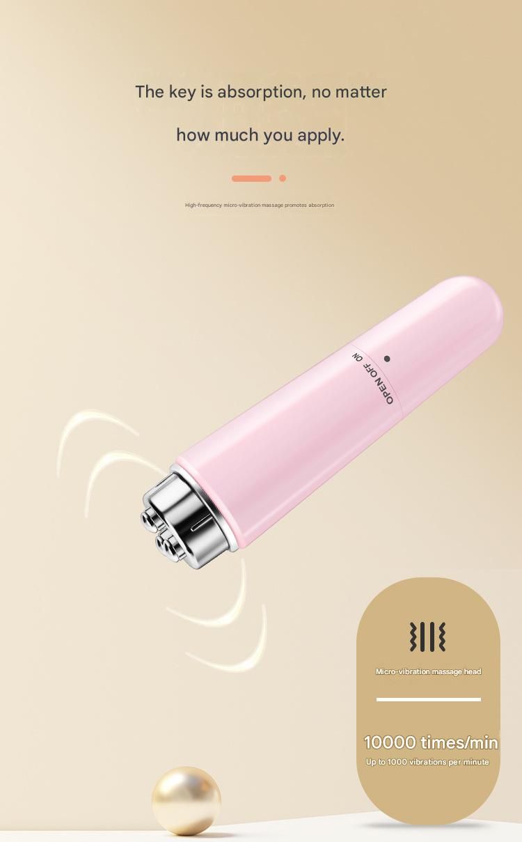 White Electric Eye Massager Pen - Vibration Massage Wand for Eye Area, Face, and Neck - Battery Operated Skincare Tool（Batteries not included）, Compact Daily Use, Gift Ready