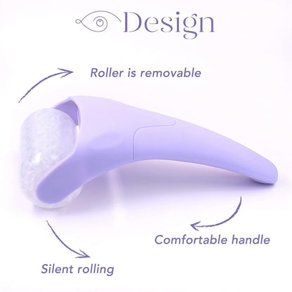 2-piece Light Blue Face Ice Roller with Gel Cooling Head and Gua Sha Board- Reusable PP and Gel Cold Massage Tool for De-Puffing, Soothing, and Refreshing Skin, Easy to Freeze, Comfortable Grip, Daily Skincare Essential