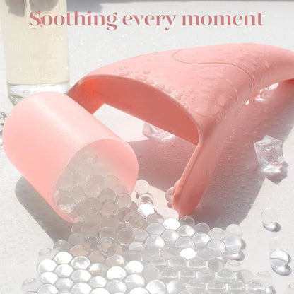 Light Purple Face Ice Roller with Gel Cooling Head- Reusable PP and Gel Cold Massage Tool for De-Puffing, Soothing, and Refreshing Skin, Easy to Freeze, Comfortable Grip, Daily Skincare Essential
