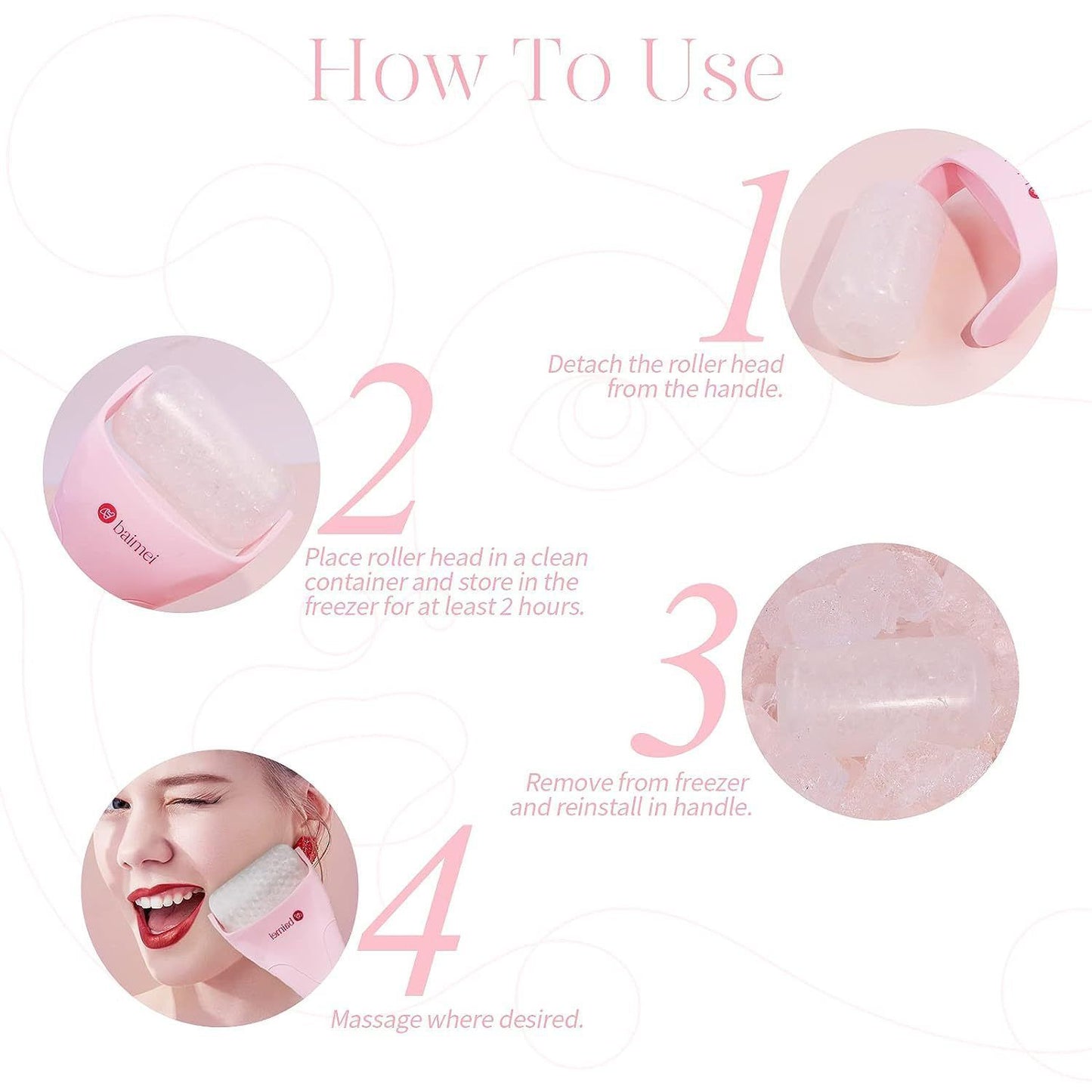 Light Purple Face Ice Roller with Gel Cooling Head- Reusable PP and Gel Cold Massage Tool for De-Puffing, Soothing, and Refreshing Skin, Easy to Freeze, Comfortable Grip, Daily Skincare Essential