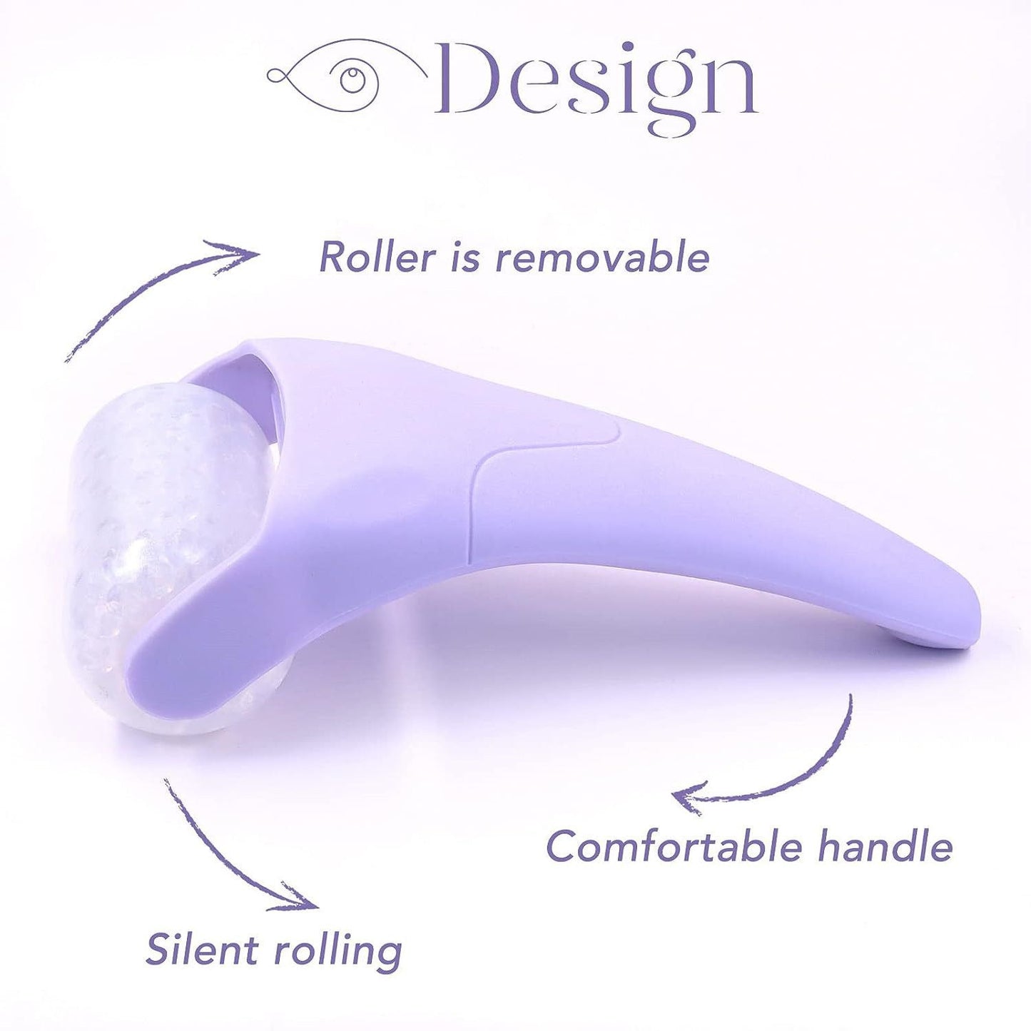 Light Blue Face Ice Roller with Gel Cooling Head- Reusable PP and Gel Cold Massage Tool for De-Puffing, Soothing, and Refreshing Skin, Easy to Freeze, Comfortable Grip, Daily Skincare Essential