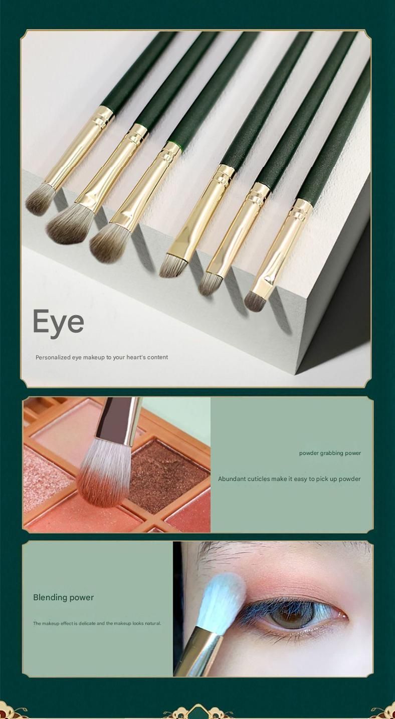 14-Piece Green  storage bucketSynthetic Fibre Makeup Brush Set - Soft Bristles, Long Handles, Complete Face and Eye Kit, Beginner Friendly Beauty Tools for Foundation, Blush, and Eyeshadow Application