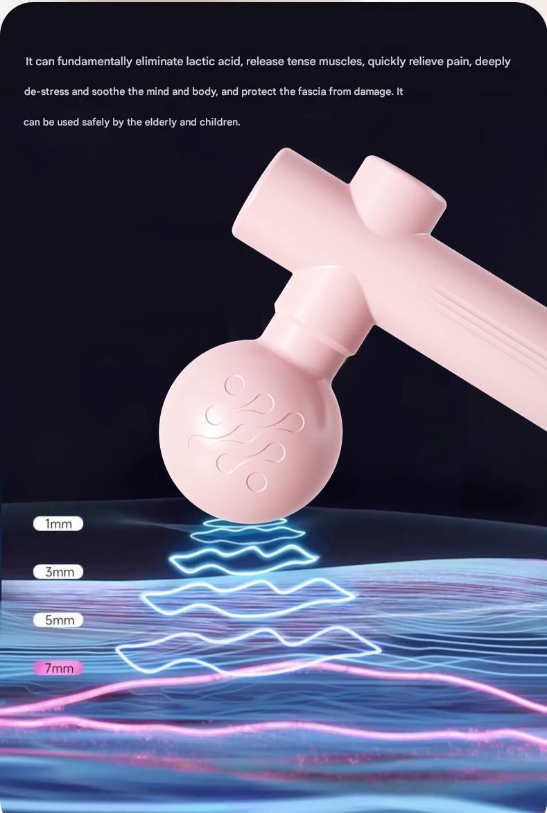 Black Mini Massage Gun - Pocket-Sized Deep Tissue Percussion Massager with 4 Speeds, 7mm Amplitude, 12KG Force, USB-C Rechargeable - Ultra Quiet, 68.7g Lightweight for Muscle Recovery, Travel, Office