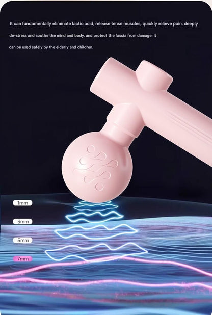 Black Mini Massage Gun - Pocket-Sized Deep Tissue Percussion Massager with 4 Speeds, 7mm Amplitude, 12KG Force, USB-C Rechargeable - Ultra Quiet, 68.7g Lightweight for Muscle Recovery, Travel, Office