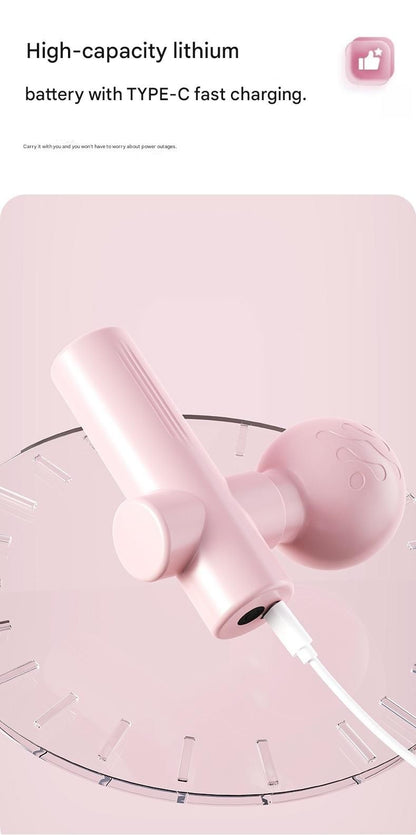 Black Mini Massage Gun - Pocket-Sized Deep Tissue Percussion Massager with 4 Speeds, 7mm Amplitude, 12KG Force, USB-C Rechargeable - Ultra Quiet, 68.7g Lightweight for Muscle Recovery, Travel, Office