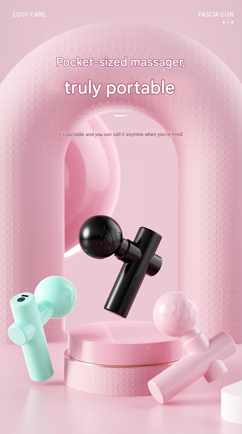Pink Mini Massage Gun - Pocket-Sized Deep Tissue Percussion Massager with 4 Speeds, 7mm Amplitude, 12KG Force, USB-C Rechargeable - Ultra Quiet, 68.7g Lightweight for Muscle Recovery, Travel, Office