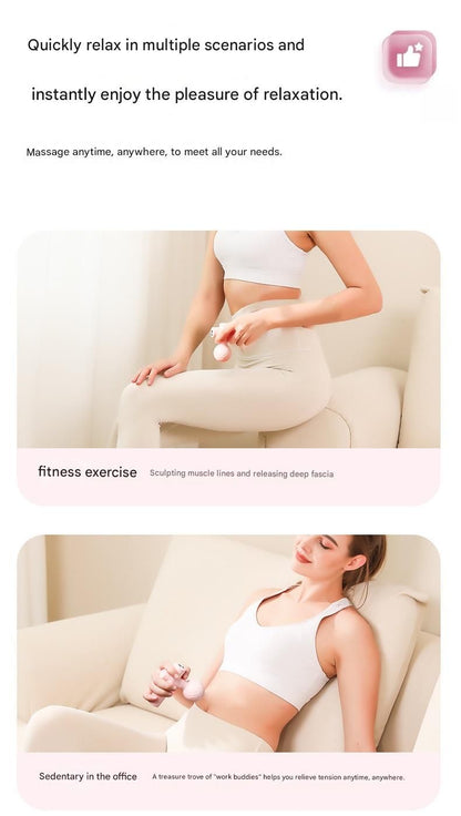 Pink Mini Massage Gun - Pocket-Sized Deep Tissue Percussion Massager with 4 Speeds, 7mm Amplitude, 12KG Force, USB-C Rechargeable - Ultra Quiet, 68.7g Lightweight for Muscle Recovery, Travel, Office