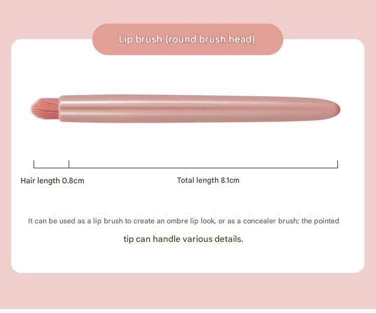 Pink 5-Piece Compact Makeup Brush Set with Mirror - Synthetic Fibre Travel Case with Foundation, Powder & Blush Brushes - Portable Beauty Tool Kit for On-the-Go Touch-Ups