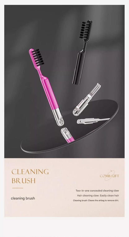 Black 3-Piece Gift Box Set Premium ABS Hair Care Gift Set with Cushion Paddle Brush, Detangling Comb, Cleaning Brush & Stand - Elegant Mother’s Day or Couple’s Gift for Daily Styling and Scalp Comfort